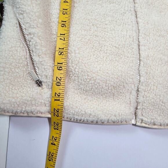 JoyLab Cream Sherpa Zip Up Hoodie Women’s Medium Quilted Hood Cozy Fleece Jacket - Picture 9 of 9